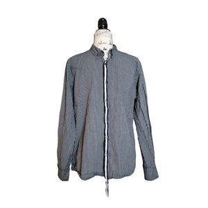 SMOG Men's Button Down Check 100% Cotton Shirt - Size Large